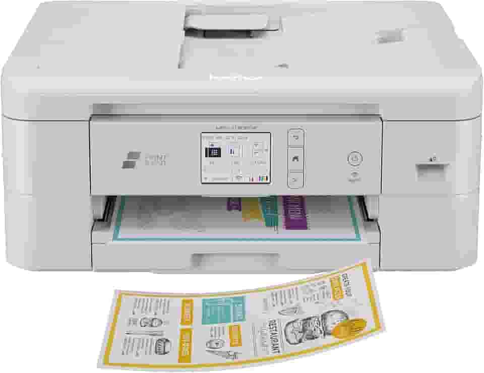 Brother Impressora a jato de tinta colorida multifuncional sem fio com cortador de papel, scanner, copiadora e fax para escritório doméstico, máquina de impressão e corte com impressão móvel e