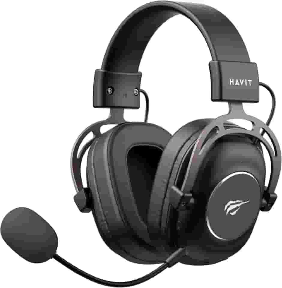Havit Headphone Fone de Ouvido H2002YG Black, Quad-Mode, Sem Fio e Com Fio, Wireless 2.4GHz, Bluetooth, USB, 3,5mm, Gamer, com Microfone Destacável Com Cancelamento de Ruído, Falante 50mm, Preto