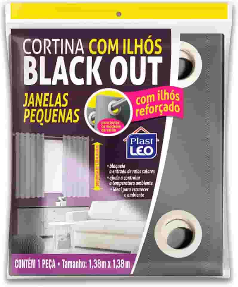 Cortina Blackout PVC com Ilhós - Janelas Pequenas (1,38 x1,38m) | Plast Leo (Ref.: 930), Cinza