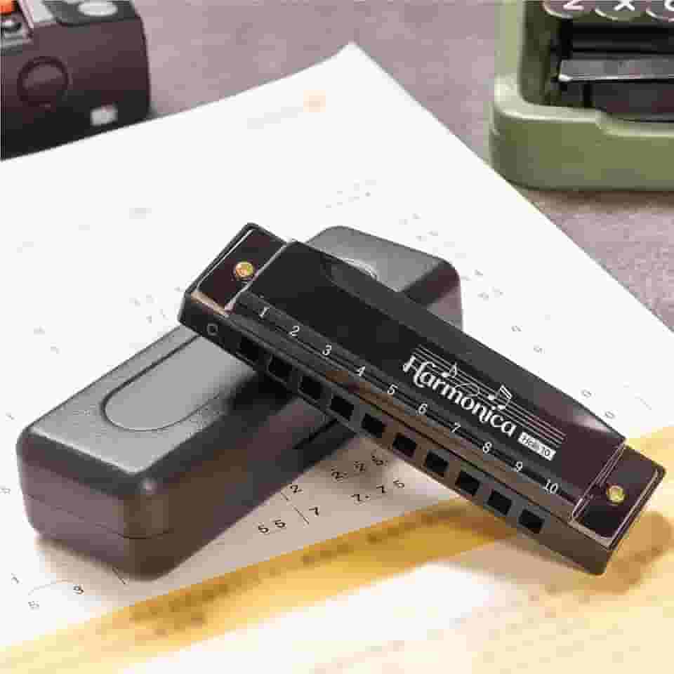 Gaita para adultos iniciantes 10 furos chave de gaita diatônica de C, chave C de órgão de boca de metal