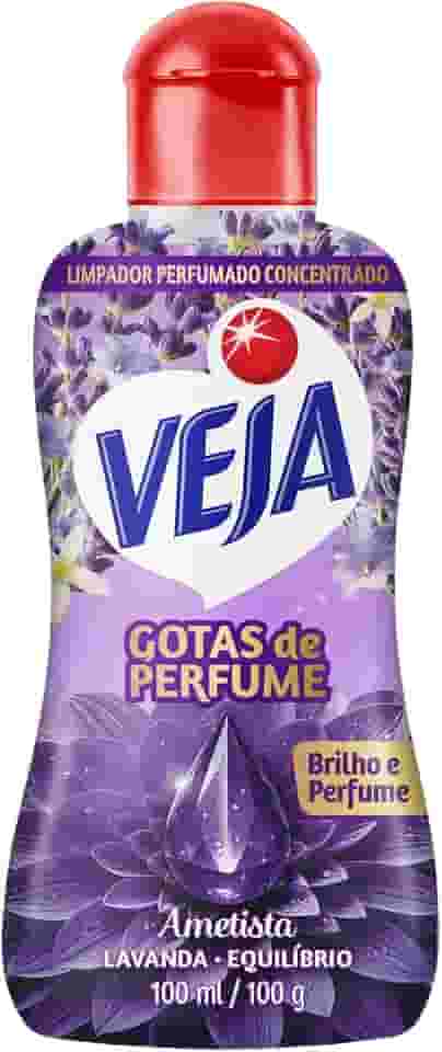 Veja Gotas de Perfume Ametista Lavanda Limpador Perfumado Concentrado 100 ml