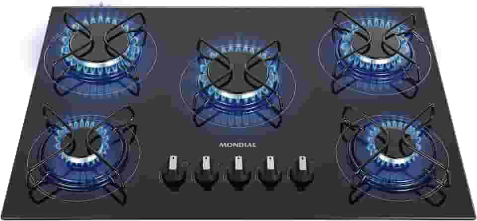 MONDIAL Cooktop a Gás, 5 Bocas, Preto/Inox, Bivolt - CTG-02