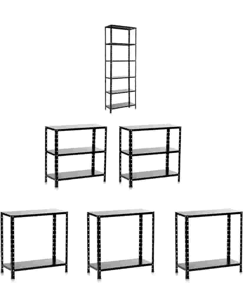 Estante Aço Tripartida 6 Preteleiras Monte do Seu Jeito Casa Escritório Dispensa Quarto