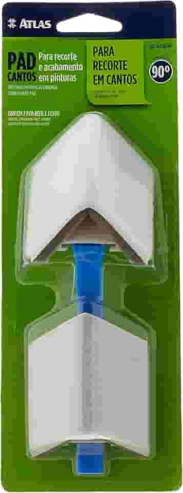 Atlas - PAD Flocado com Cabo para Pintura de Recortes em Cantos de Parede, Cor Azul