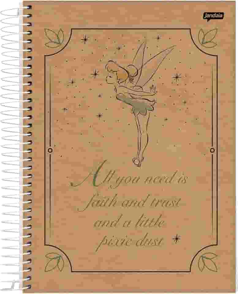 Caderno Espiral Univ CD 10 Matérias 160 Fls Tinker Bell Kraft All You Need FSC - Jandaia