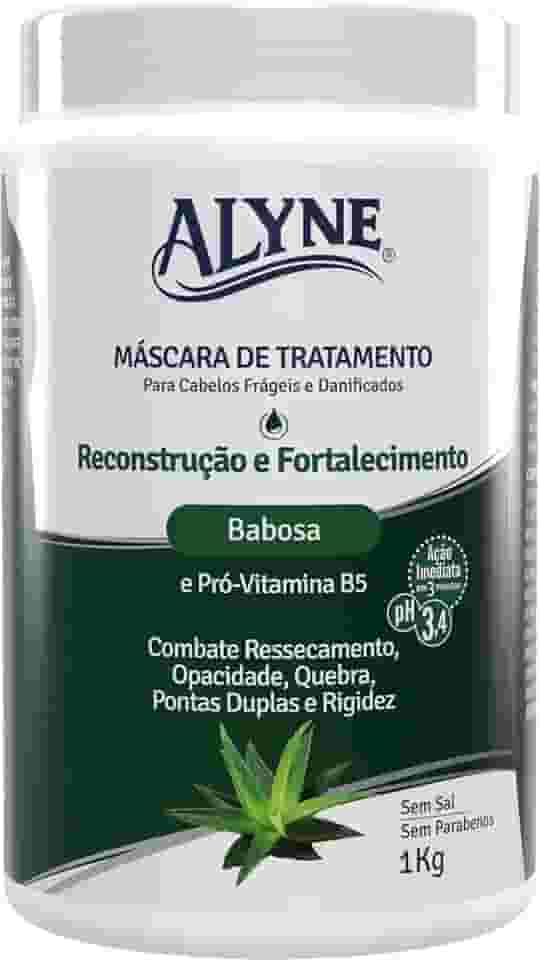 Alyne, Máscara de Tratamento, Para Cabelos, Reconstrução e Fortalecimento, 1 kg, Verde