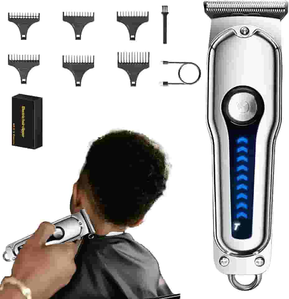 Máquina de Cortar Cabelo Profissiona Barbeador Elétrico Sem Fio Recarregável USB-C, 2 Velocidades, Lâmina de Aço Inoxidável, Ideal para Degradê, Careca, Barba e Uso Doméstico