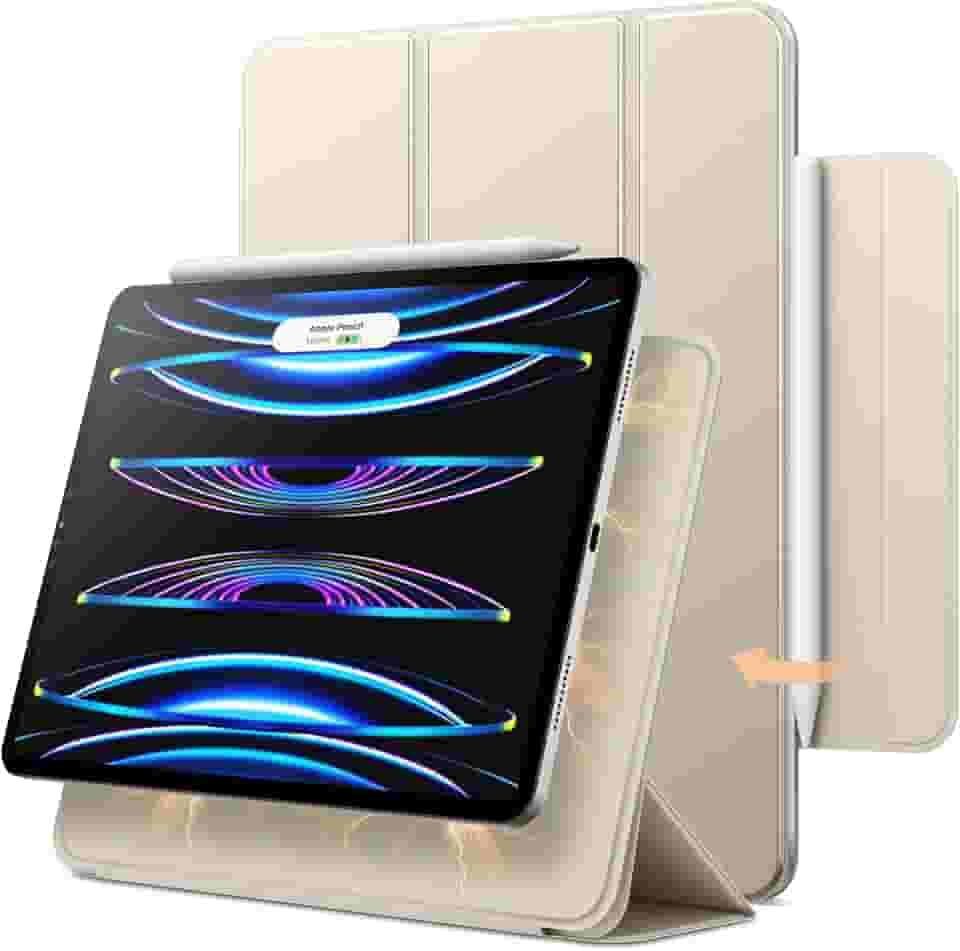 JETech Capa Magnética para iPad Pro 11 Polegadas, Todos os Modelos, e iPad Air 5/4 (10,9 Polegadas 2022/2020), Suporte para 2º Carregando de Pencil, Despertar/Suspender Automático (Estrela Branca)