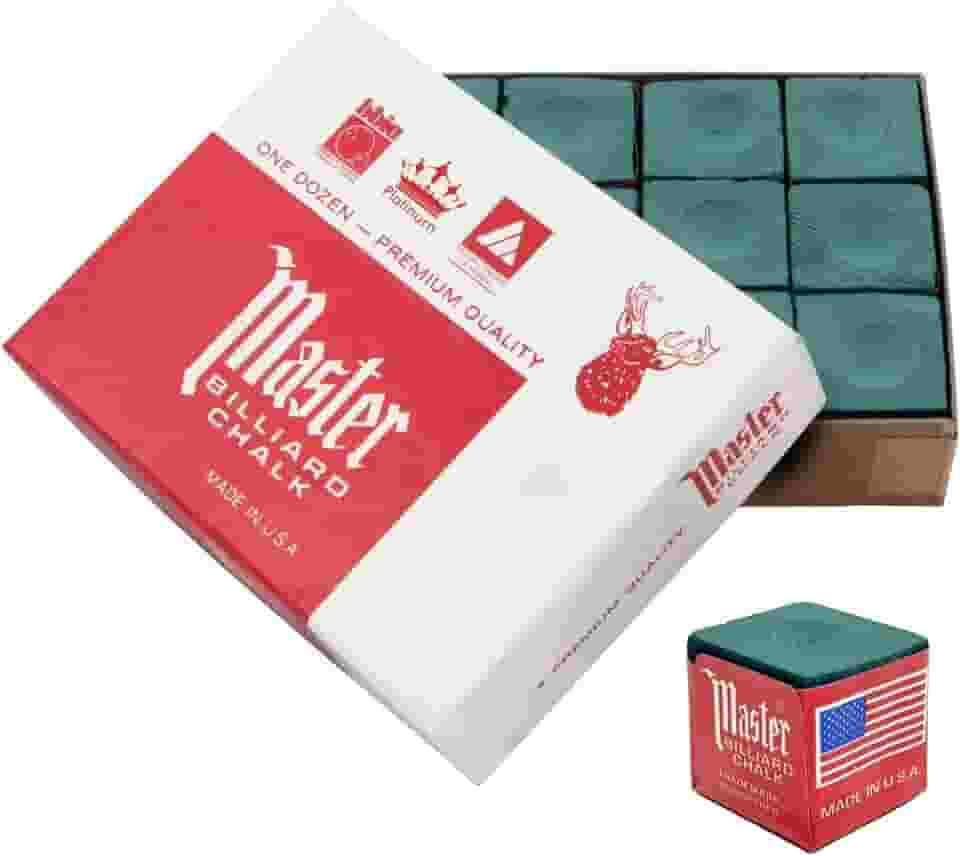 12un. Giz Master Profissional para Taco de Sinuca/Bilhar c/Sola de Couro Verde