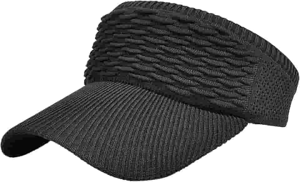 Chapéu Feminino Viseira Proteção UV Mulheres Esportes Ao Ar Livre Cartola Verão para Golfe Corrida Caminhada Ciclismo Praia, PRETO
