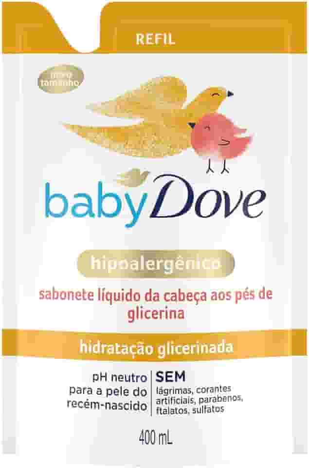 Dove Baby Sabonete Líquido Hidratação Glicerinada da Cabeça aos Pés 400ml Refil