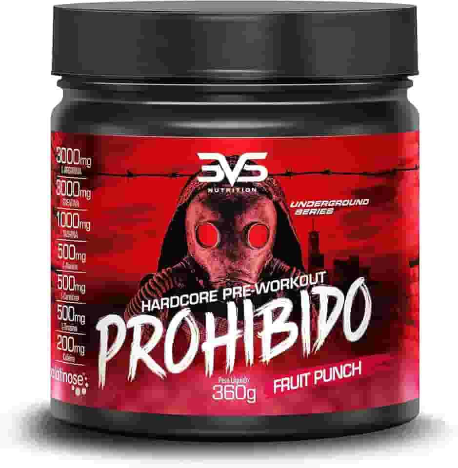 3VS Nutrition Pré Treino Prohibido 360g Sabor Ponche de Frutas