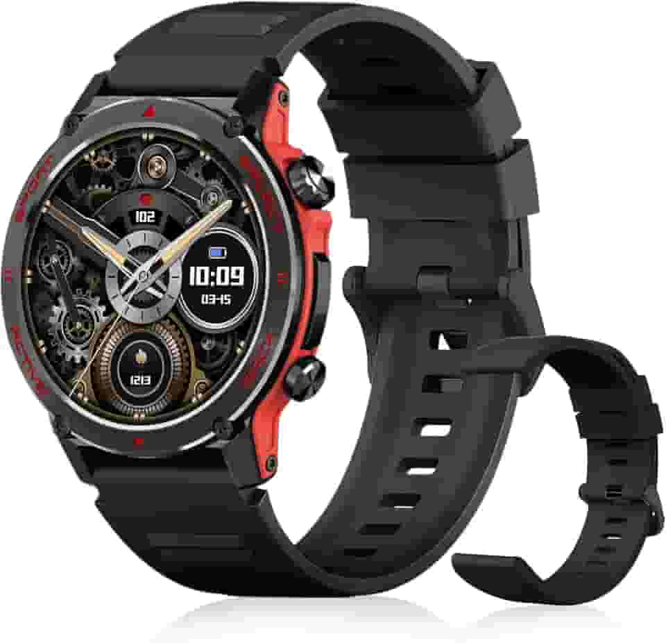 Smartwatch PEJE ZW13 Relógio Smartwatch com Pulseira Extra - Tela AMOLED 1.43" Tela Full Touch, À Prova d'Água IP68, Faz Chamadas Bluetooth, 123+ Esportes, Bateria 5-7 Dias, iOS/Android. (Preto)