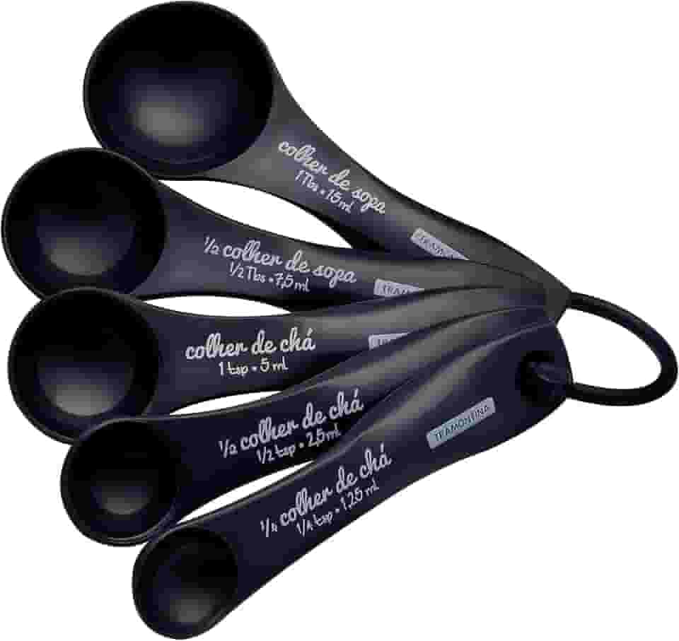 Jogo de Colheres Medidoras Tramontina Utilità em ABS Grafite 5 Peças