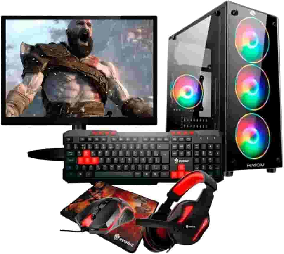 PC Gamer Completo Intel Core i5 Memoria Ram 16GB Placa de Video 4GB SSD 240GB Monitor HDMI Kit Gamer