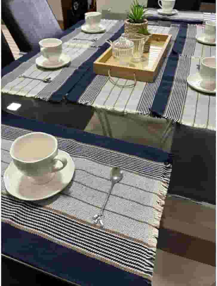 Jogo Americano 07 PeçAs. ContéM 06 Lugares E 01 Trilho De Mesa, Tecido AlgodãO.(JGAM14)