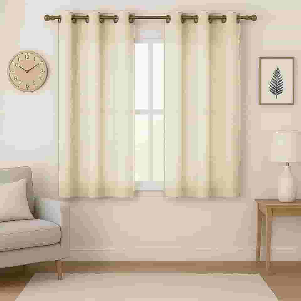 Cortina Sala Quarto Cozinha Escritório em Tecido Oxford Premium 2,60m x 1,40m (Palha)