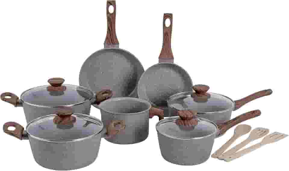 Mimo Style, Jogo de Panelas Cerâmica 10 Peças Indução Style Cook Grafite Bambu