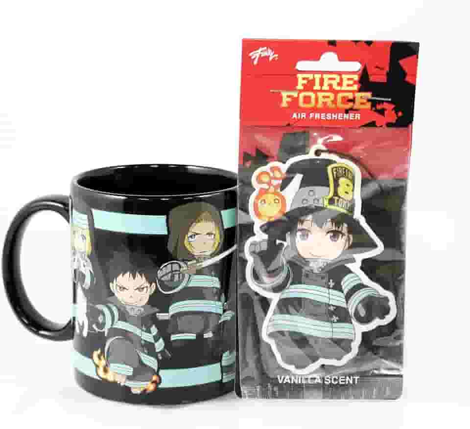 Caneca de café Fire Company 8 que brilha no escuro 325 ml, Chibi, a 8ª empresa, aromatizador de ar com Chibi Maki, a Rainha da Bruxa 14+, da Just Funky