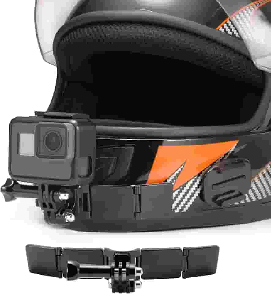 Kits de suporte de queixo para capacete de motocicleta com almofadas curvas adesivas compatíveis com GoPro Hero 13, 12, 11, 10, 9, 8, 7, (2018), 6 5, Hero Black, Session, Xiaomi Yi, SJCAM,