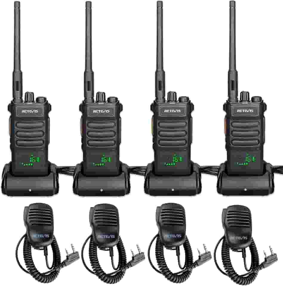 Retevis RT86 Rádio profissional bidirecional de longo alcance, walkie talkies de alta potência para adultos com microfone de ombro, rádios bidirecionais resistentes, recarregáveis, 2600 mAh, USB