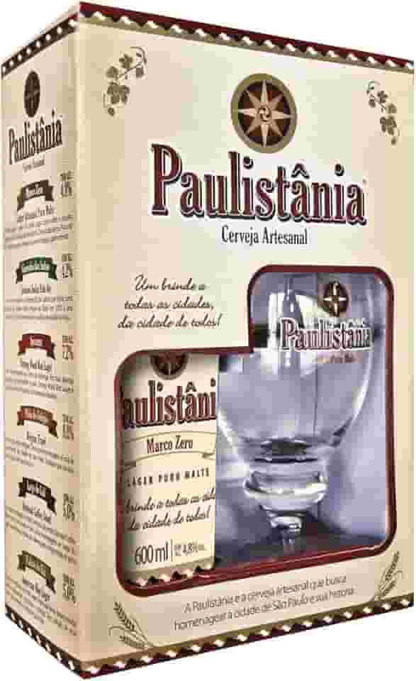 Kit Cerveja Paulistânia Marco Zero 1 Garrafa 500ml + Taça
