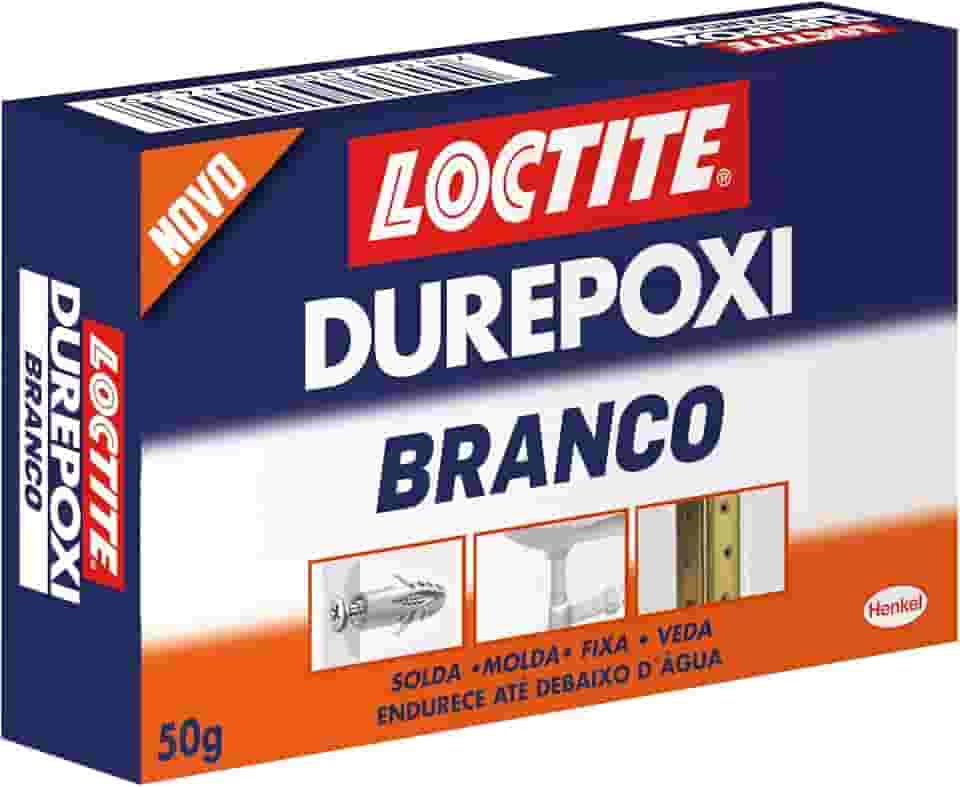 Loctite Massa Adesiva Durepoxi Branco, Massa Epóxi para reconstrução, modelagem, fixação e vedação, Resina Epóxi para uso doméstico, profissional e de artesanato, Cola Moldável, 1x50g