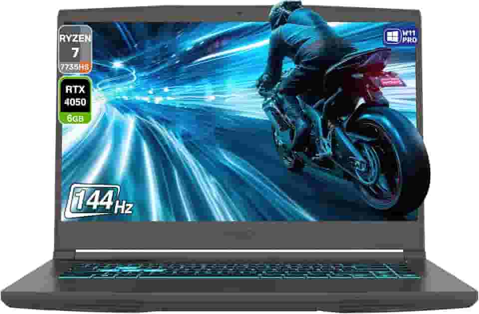 msi Notebook fino para jogos A15, AMD Ryzen 7-7735HS, RAM DDR4 de 32 GB, SSD PCIe de 2 TB, tela Full HD de 15,6 polegadas (1920 x 1080), Nvidia G-Force RTX 4050, teclado retroiluminado, W11 Pro, cinza