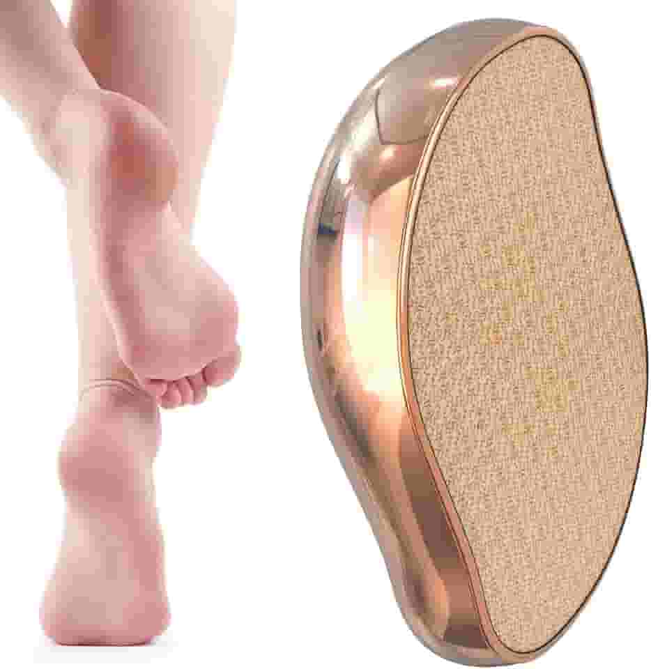 Ralador de calos de cristal para pés – Ferramenta de pedicure para uso seco/molhado, remove eficazmente a pele morta e calos com forma ergonômica