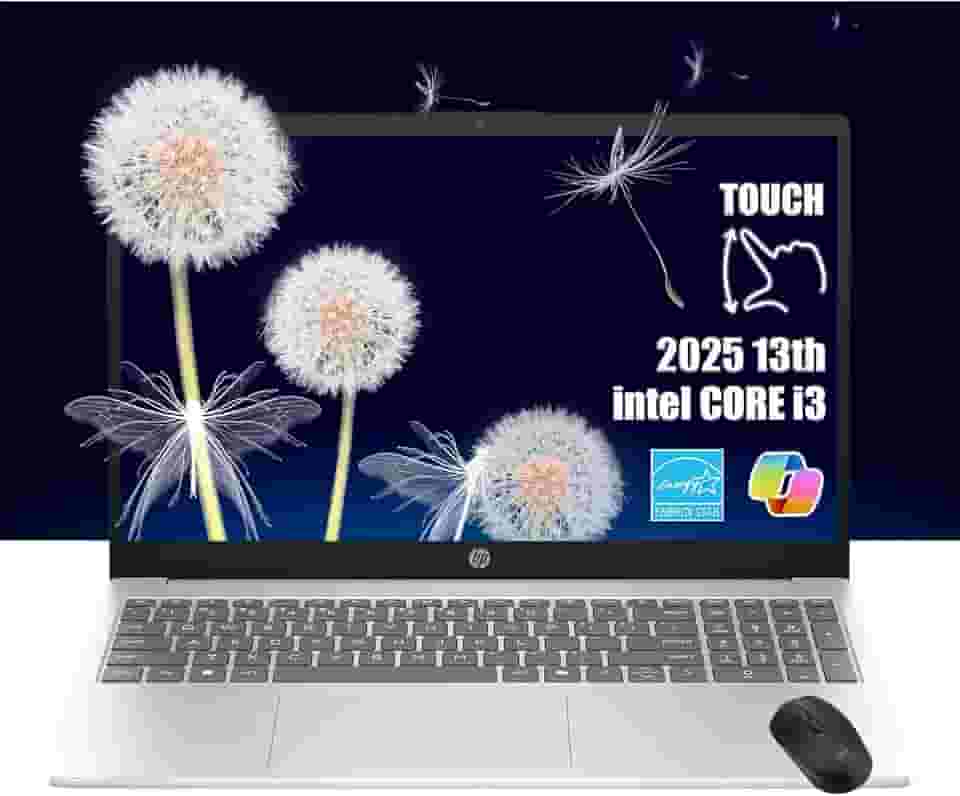 HP Laptop com tela sensível ao toque HD de 15,6 polegadas | Intel Core i3-1315U | RAM de 32 GB, SSD PCIe de 1 TB | Webcam | HDMI | Teclado numérico | Wi-Fi 6 | Windows 11 Home | Pacote com mouse sem