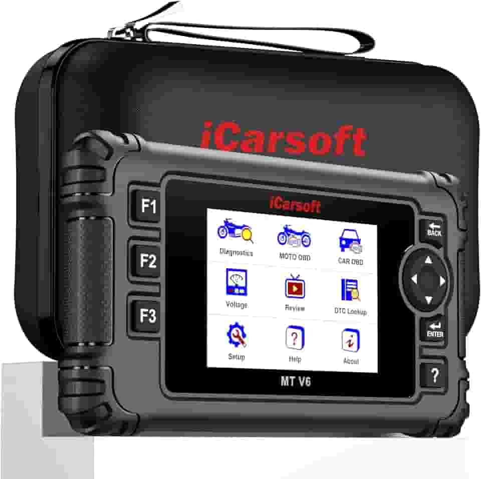 iCarsoft Ferramenta de diagnóstico de motocicleta MT V6 para sistema completo BMW/115 Reset/teste de atuação 197, scanner OBD2 de motocicleta + leitor de código de motor de carro, sangramento ABS