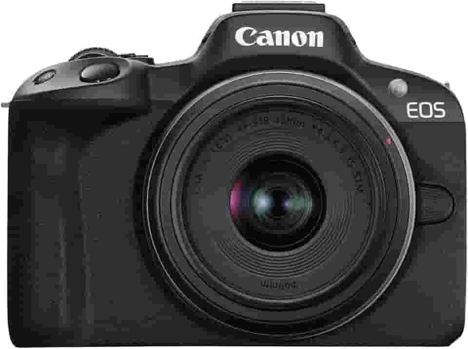 Canon A câmera sem espelho EOS R50 RF-S18-45 mm F4.5-6.3 é um kit de lentes STM, sensor CMOS de 24,2 megapixels (APS-C), vídeo 4K, câmera híbrida, foto e vídeo, vlogging, criador de conteúdo, montagem