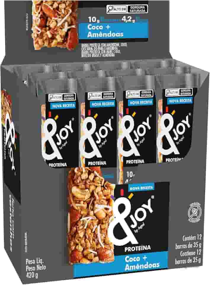 &Joy Barra De Proteína Enjoy Coco E Amêndoas 35 G 12 Unidades