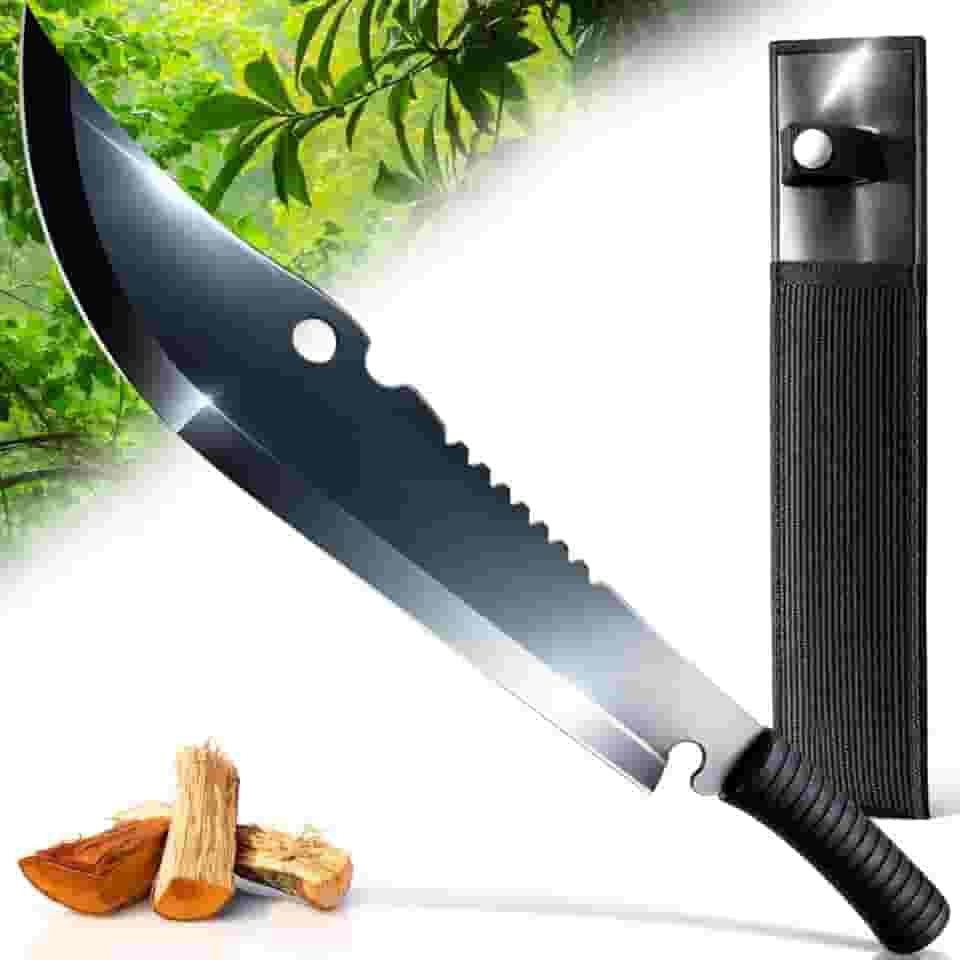 Facão 48cm para Camping, Trilhas e Roça com Cabo de Grip, Lâmina de 33cm e Acabamento Premium – Corte Forte e Seguro