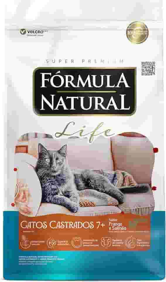 Fórmula Natural Life Ração Para Gatos Castrado Sênior Sabor Frango e Salmão 7 Kg