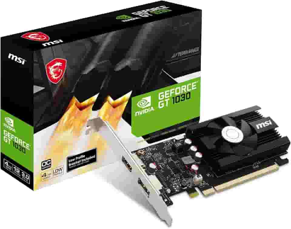 MSI Placa de vídeo para jogos GeForce GT 1030 4GB GDRR4 64-bit HDCP suporta DirectX 12 DP/HDMI ventilador único OC (GT 1030 4GD4 LP OC)