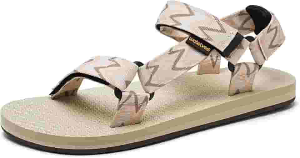 Sandálias esportivas femininas para caminhadas ao ar livre com suporte de arco confortável com teias aquáticas de praia para viagens, caminhadas, caminhadas