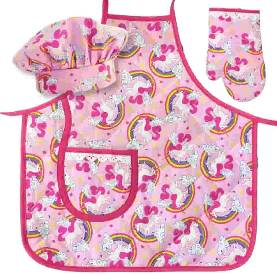 Avental Infantil de Cozinha com Touca e Luva