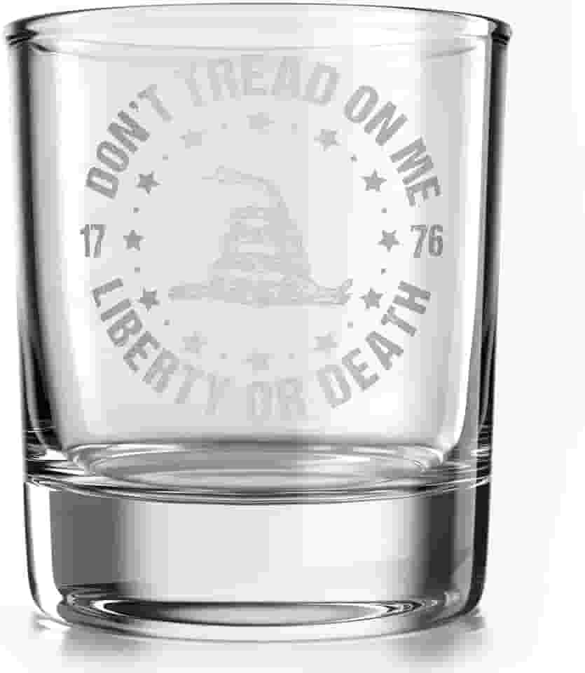 Don't Tread Patriotic - Old Fashioned Whiskey Rocks Bourbon Glass - Capacidade de 290 ml