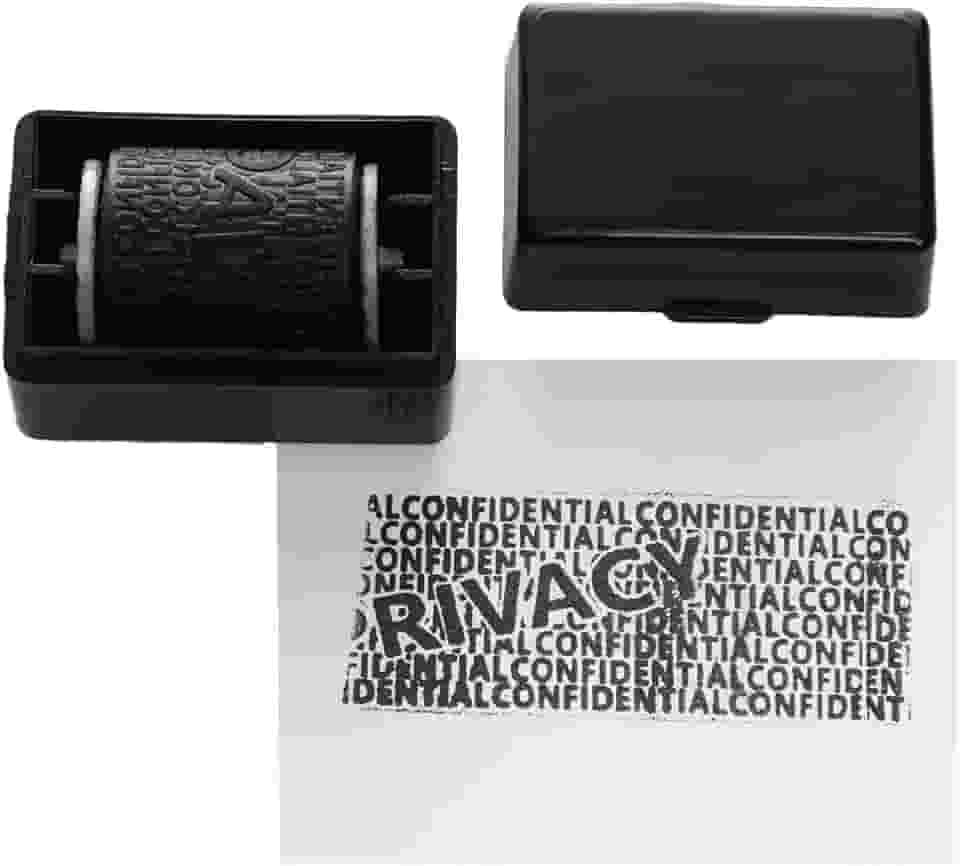 LYOR - Carimbo de Plástico para Segurança e Proteção de Dados Preto