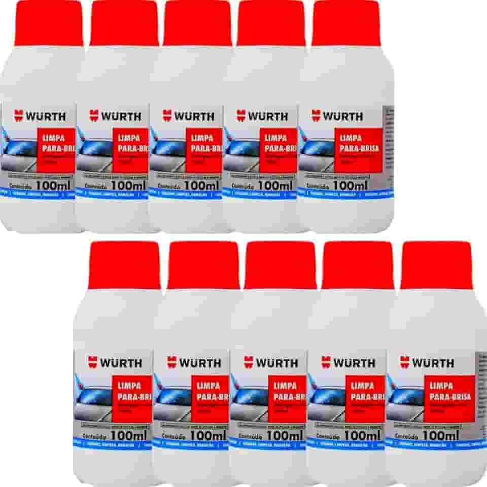 kit 10 Limpa Parabrisa Para Brisa Para Reservatório do Vidro do Carro Wurth 100ml