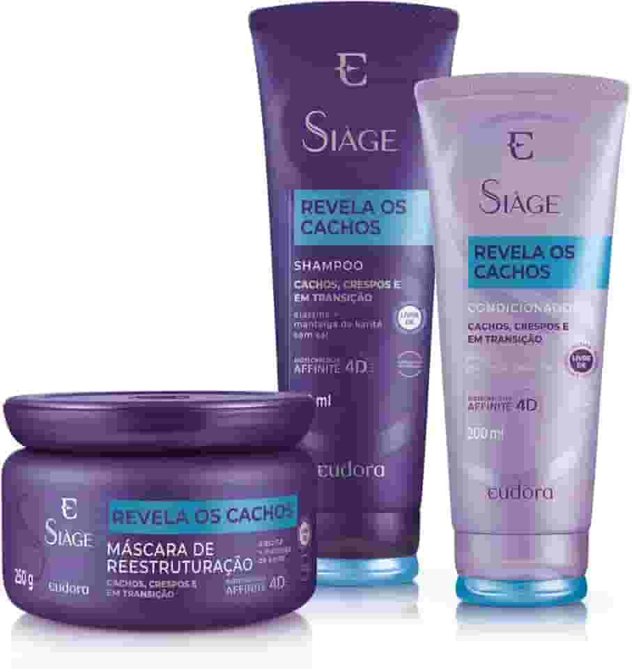 Eudora Kit Siàge Revela Os Cachos Shampoo + Condicionador + Máscara (Nova Versão)