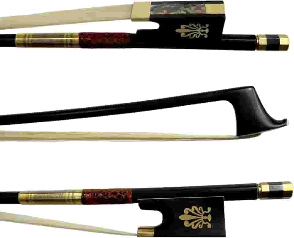 Arco Violino 4/4 Fibra Carbono Liso Profissional Premium Gold Talão Ébano