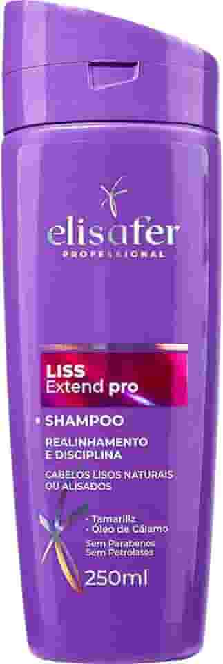 Elisafer, Shampoo, Para cabelos Naturais ou Alisados, Liss, Extend pro, 250ml