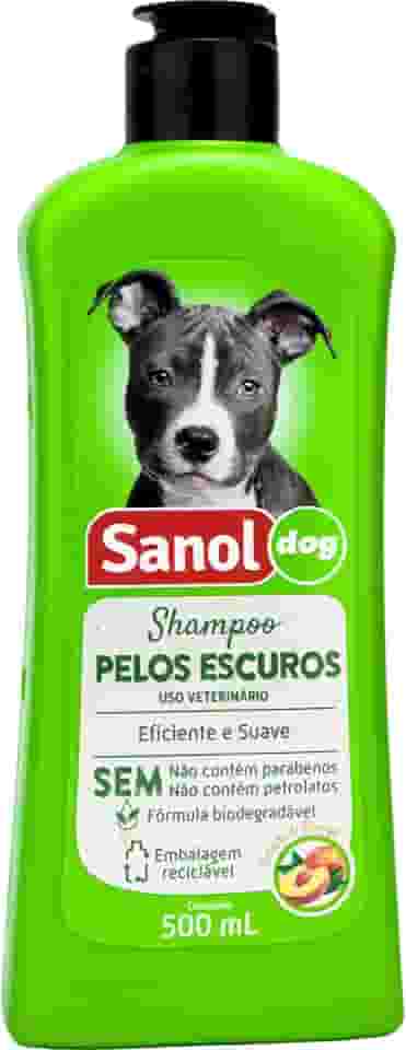 Sanol Dog Shampoo De Pêlos Para Cães E Gatos Escuros 500 Ml Verde