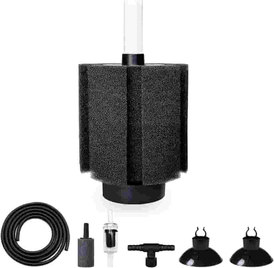 Filtro de esponja de aquário de 50 a 60 litros com mídia de cerâmica e difusor de bolhas, filtros silenciosos para aquários de peixes aptos para criação de camarão e betta