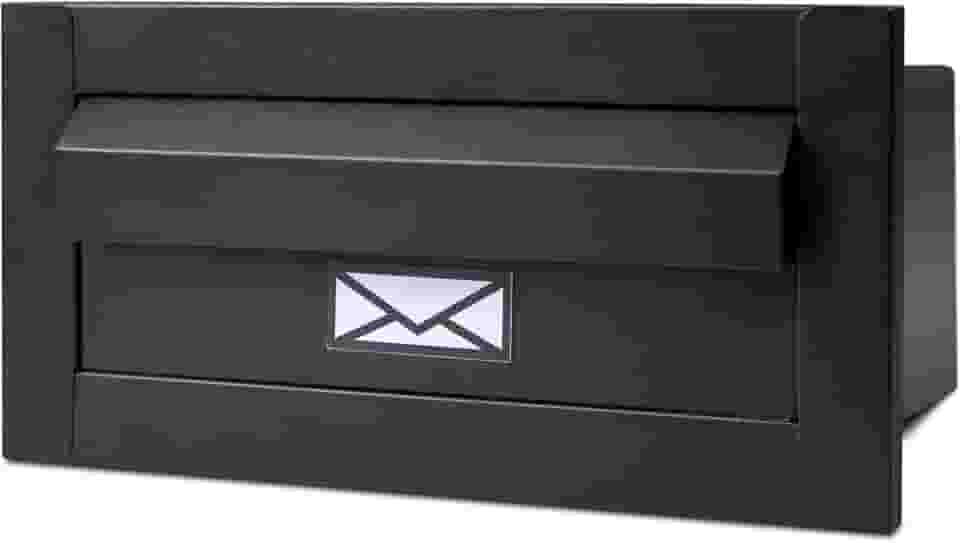 Caixinha De Correio Inox Moderna All Black 29cm