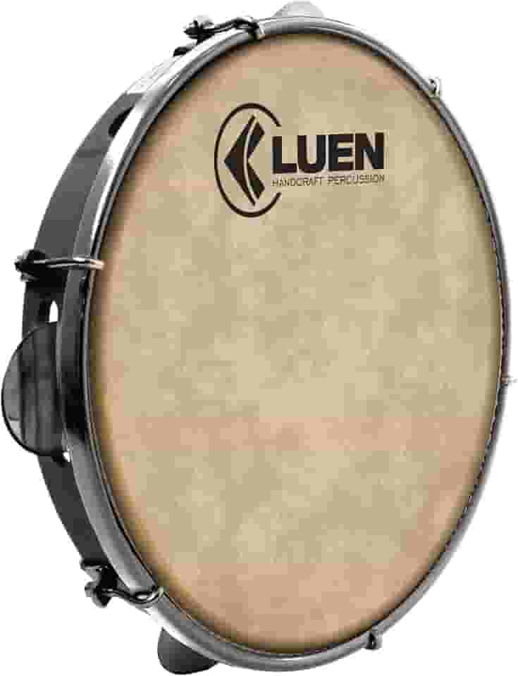 Pandeiro 10" Abs Preto 6 Afin Plat Inx Ferragem Cromada Cabra