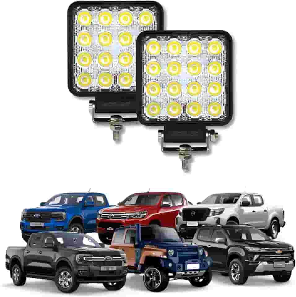 Par Farol Milha Super Led 48w Quadrado Jeep Off Road 4x4