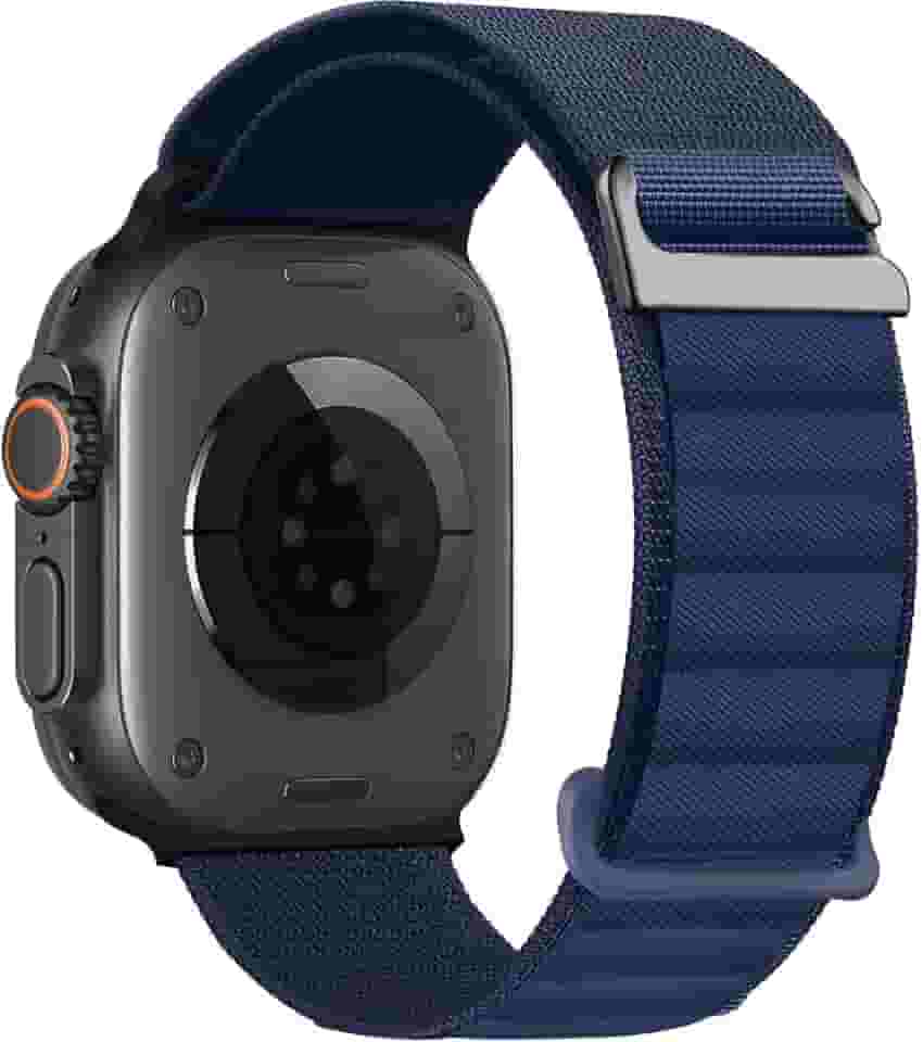 Pulseira de nylon Alpine Loop - compatível com Apple Watch Ultra 2/Ultra de 49 mm, 45 mm e 44 mm, ajustável com pulseira de gancho de metal C para iWatch Ultra 2 iWatch Ultra série 10 de 46 mm SE/9/8